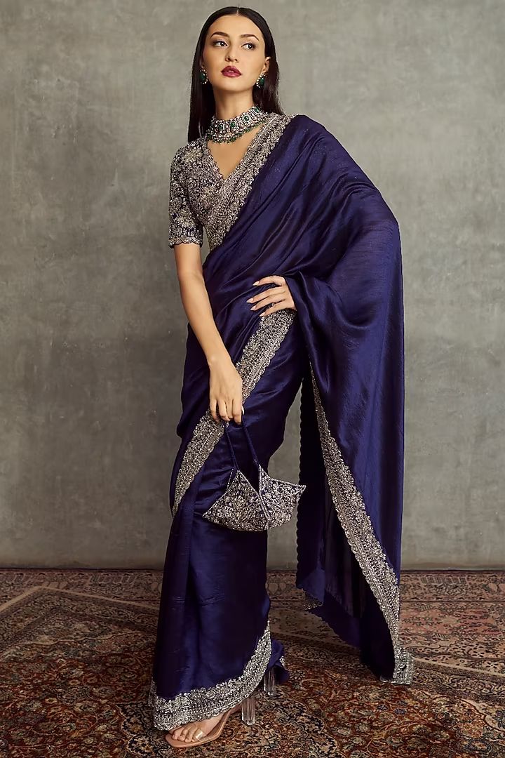 Products purple silk saree set by jayanti reddy at pernia's pop up shop 2025
